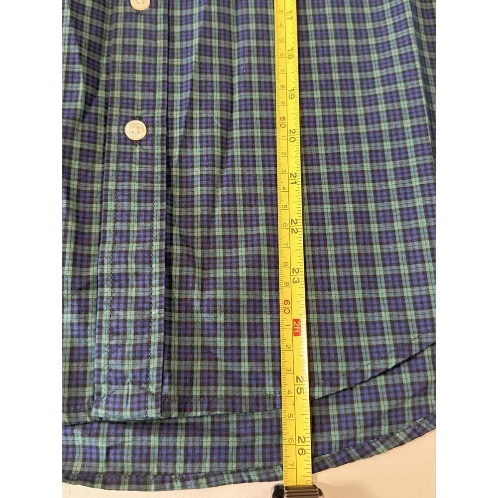 Ralph Lauren Kids Green Blue Plaid L/G 14-16 Button-Down Shirt NWT